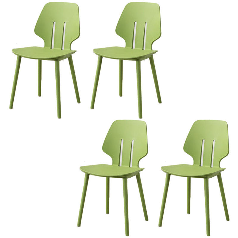 Contemporary Open Back Dining Side Chair Plastic Dining Armless Chairs for Home Use Green 4 Piece Set Clearhalo ' kitchen&dining_furn' 'Dining Chairs' 'Dining Tables & Seating' 'dining_chair' 'furn' 'furn_dining_chair' 'Furniture' 'furniture_dining_chair' 'Kitchen & Dining Furniture' 'kitchen' 4399608