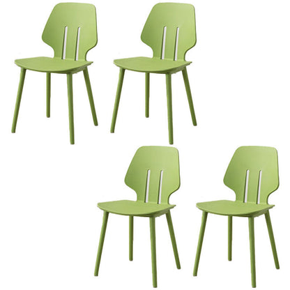 Contemporary Open Back Dining Side Chair Plastic Dining Armless Chairs for Home Use Green 4 Piece Set Clearhalo ' kitchen&dining_furn' 'Dining Chairs' 'Dining Tables & Seating' 'dining_chair' 'furn' 'furn_dining_chair' 'Furniture' 'furniture_dining_chair' 'Kitchen & Dining Furniture' 'kitchen' 4399608