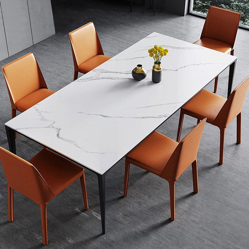 Contemporary Solid Back Armless Side Chairs Leather Dining Chairs for Kitchen Clearhalo ' kitchen&dining_furn' 'Dining Chairs' 'Dining Tables & Seating' 'dining_chair' 'furn' 'furn_dining_chair' 'Furniture' 'furniture_dining_chair' 'Kitchen & Dining Furniture' 'kitchen' 4399621