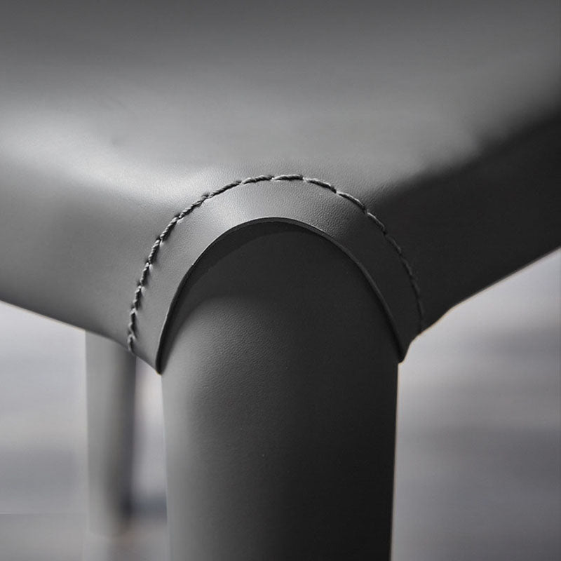 Contemporary Solid Back Armless Side Chairs Leather Dining Chairs for Kitchen Clearhalo ' kitchen&dining_furn' 'Dining Chairs' 'Dining Tables & Seating' 'dining_chair' 'furn' 'furn_dining_chair' 'Furniture' 'furniture_dining_chair' 'Kitchen & Dining Furniture' 'kitchen' 4399626