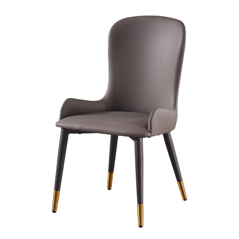 Contemporary Wingback Side Chair Restaurant Leather Dining Chairs Clearhalo ' kitchen&dining_furn' 'Dining Chairs' 'Dining Tables & Seating' 'dining_chair' 'furn' 'furn_dining_chair' 'Furniture' 'furniture_dining_chair' 'Kitchen & Dining Furniture' 'kitchen' 4399636
