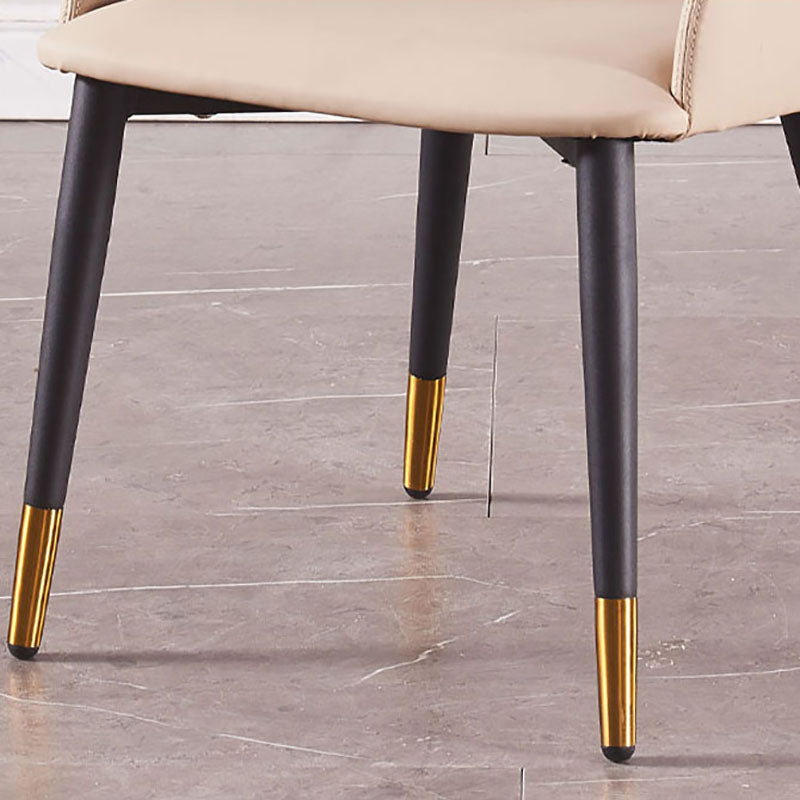 Contemporary Wingback Side Chair Restaurant Leather Dining Chairs Clearhalo ' kitchen&dining_furn' 'Dining Chairs' 'Dining Tables & Seating' 'dining_chair' 'furn' 'furn_dining_chair' 'Furniture' 'furniture_dining_chair' 'Kitchen & Dining Furniture' 'kitchen' 4399637