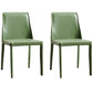 Contemporary Style Leather Dining Side Chairs Matte Finish Solid Back Armless Chairs Light Green 2 Piece Set Clearhalo ' kitchen&dining_furn' 'Dining Chairs' 'Dining Tables & Seating' 'dining_chair' 'furn' 'furn_dining_chair' 'Furniture' 'furniture_dining_chair' 'Kitchen & Dining Furniture' 'kitchen' 4399643