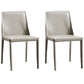 Contemporary Style Leather Dining Side Chairs Matte Finish Solid Back Armless Chairs Light Gray 2 Piece Set Clearhalo ' kitchen&dining_furn' 'Dining Chairs' 'Dining Tables & Seating' 'dining_chair' 'furn' 'furn_dining_chair' 'Furniture' 'furniture_dining_chair' 'Kitchen & Dining Furniture' 'kitchen' 4399647