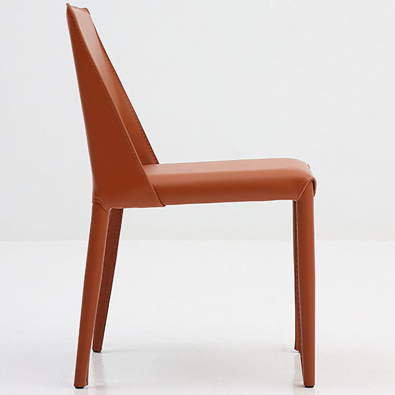 Contemporary Style Leather Dining Side Chairs Matte Finish Solid Back Armless Chairs Clearhalo ' kitchen&dining_furn' 'Dining Chairs' 'Dining Tables & Seating' 'dining_chair' 'furn' 'furn_dining_chair' 'Furniture' 'furniture_dining_chair' 'Kitchen & Dining Furniture' 'kitchen' 4399652