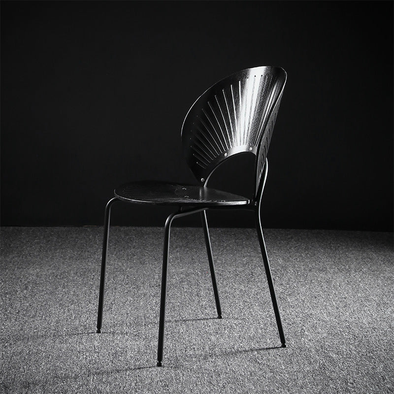 Metal Contemporary Kitchen Dining Side Chair Open Back Dining Chairs Black 1 Piece Black Clearhalo ' kitchen&dining_furn' 'Dining Chairs' 'Dining Tables & Seating' 'dining_chair' 'furn' 'furn_dining_chair' 'Furniture' 'furniture_dining_chair' 'Kitchen & Dining Furniture' 'kitchen' 4399659