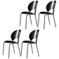Metal Contemporary Kitchen Dining Side Chair Open Back Dining Chairs Black 4 Piece Set Black Clearhalo ' kitchen&dining_furn' 'Dining Chairs' 'Dining Tables & Seating' 'dining_chair' 'furn' 'furn_dining_chair' 'Furniture' 'furniture_dining_chair' 'Kitchen & Dining Furniture' 'kitchen' 4399663