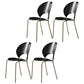 Metal Contemporary Kitchen Dining Side Chair Open Back Dining Chairs Black 4 Piece Set Brass Gold Clearhalo ' kitchen&dining_furn' 'Dining Chairs' 'Dining Tables & Seating' 'dining_chair' 'furn' 'furn_dining_chair' 'Furniture' 'furniture_dining_chair' 'Kitchen & Dining Furniture' 'kitchen' 4399669