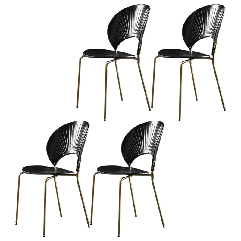 Metal Contemporary Kitchen Dining Side Chair Open Back Dining Chairs Black 4 Piece Set Brass Gold Clearhalo ' kitchen&dining_furn' 'Dining Chairs' 'Dining Tables & Seating' 'dining_chair' 'furn' 'furn_dining_chair' 'Furniture' 'furniture_dining_chair' 'Kitchen & Dining Furniture' 'kitchen' 4399669