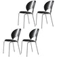 Metal Contemporary Kitchen Dining Side Chair Open Back Dining Chairs Black 4 Piece Set Silver Clearhalo ' kitchen&dining_furn' 'Dining Chairs' 'Dining Tables & Seating' 'dining_chair' 'furn' 'furn_dining_chair' 'Furniture' 'furniture_dining_chair' 'Kitchen & Dining Furniture' 'kitchen' 4399675