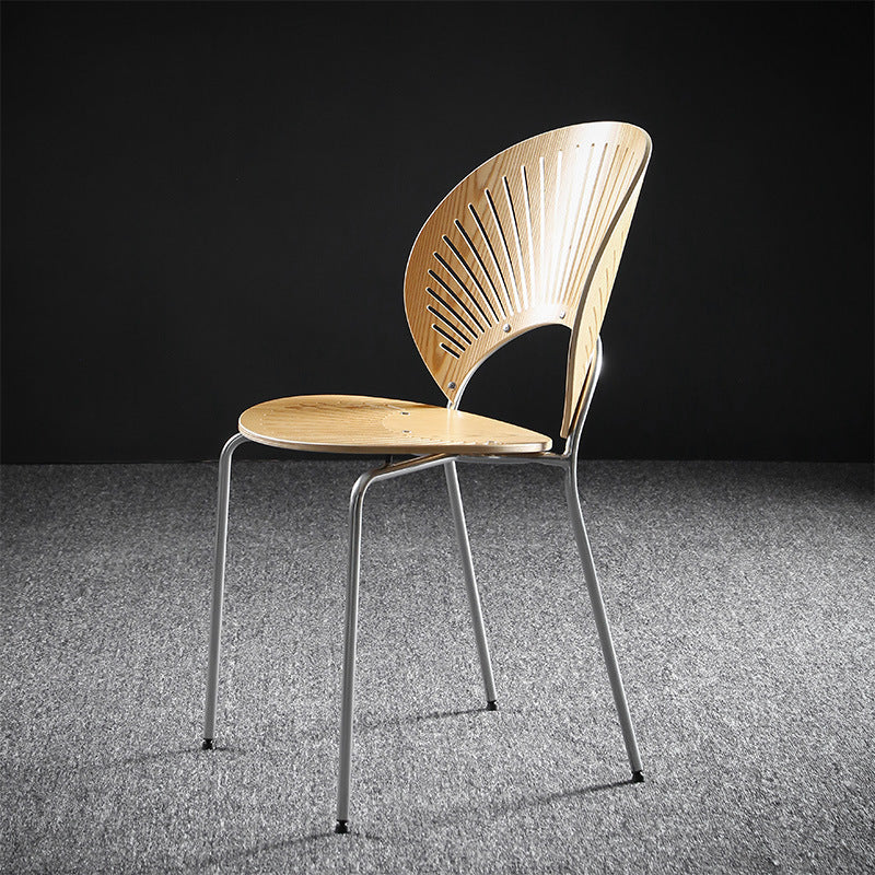 Metal Contemporary Kitchen Dining Side Chair Open Back Dining Chairs Natural 1 Piece Silver Clearhalo ' kitchen&dining_furn' 'Dining Chairs' 'Dining Tables & Seating' 'dining_chair' 'furn' 'furn_dining_chair' 'Furniture' 'furniture_dining_chair' 'Kitchen & Dining Furniture' 'kitchen' 4399683