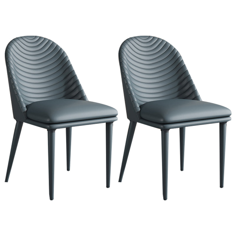 Modern Contemporary Dining Room Side Chairs Metal Parsons Chair Gray-Blue 2 Piece Set Clearhalo ' kitchen&dining_furn' 'Dining Chairs' 'Dining Tables & Seating' 'dining_chair' 'furn' 'furn_dining_chair' 'Furniture' 'furniture_dining_chair' 'Kitchen & Dining Furniture' 'kitchen' 4399702