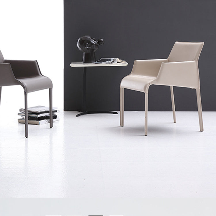 Contemporary Leather Dining Arm Chairs Matte Finish Parsons Chairs for Kitchen Clearhalo ' kitchen&dining_furn' 'Dining Chairs' 'Dining Tables & Seating' 'dining_chair' 'furn' 'furn_dining_chair' 'Furniture' 'furniture_dining_chair' 'Kitchen & Dining Furniture' 'kitchen' 4399717