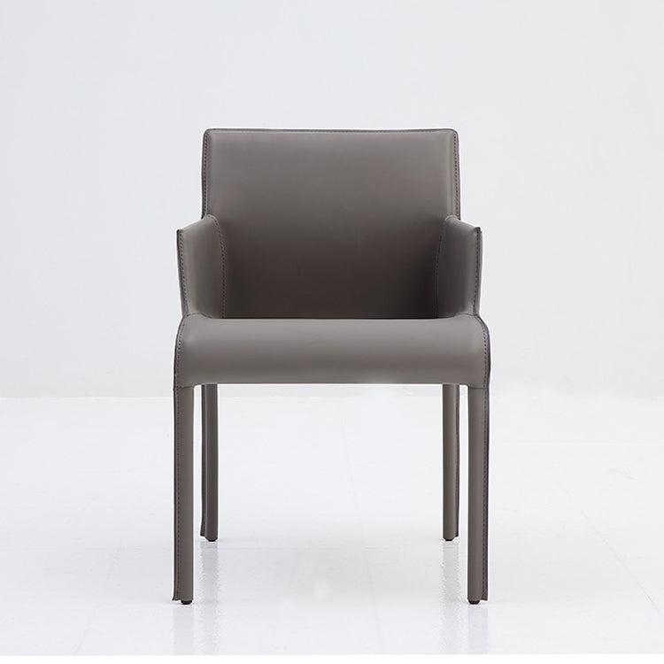 Contemporary Leather Dining Arm Chairs Matte Finish Parsons Chairs for Kitchen Clearhalo ' kitchen&dining_furn' 'Dining Chairs' 'Dining Tables & Seating' 'dining_chair' 'furn' 'furn_dining_chair' 'Furniture' 'furniture_dining_chair' 'Kitchen & Dining Furniture' 'kitchen' 4399722