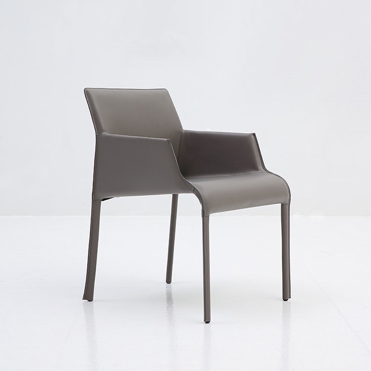 Contemporary Leather Dining Arm Chairs Matte Finish Parsons Chairs for Kitchen Clearhalo ' kitchen&dining_furn' 'Dining Chairs' 'Dining Tables & Seating' 'dining_chair' 'furn' 'furn_dining_chair' 'Furniture' 'furniture_dining_chair' 'Kitchen & Dining Furniture' 'kitchen' 4399723