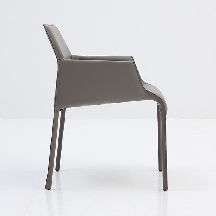 Contemporary Leather Dining Arm Chairs Matte Finish Parsons Chairs for Kitchen Clearhalo ' kitchen&dining_furn' 'Dining Chairs' 'Dining Tables & Seating' 'dining_chair' 'furn' 'furn_dining_chair' 'Furniture' 'furniture_dining_chair' 'Kitchen & Dining Furniture' 'kitchen' 4399725