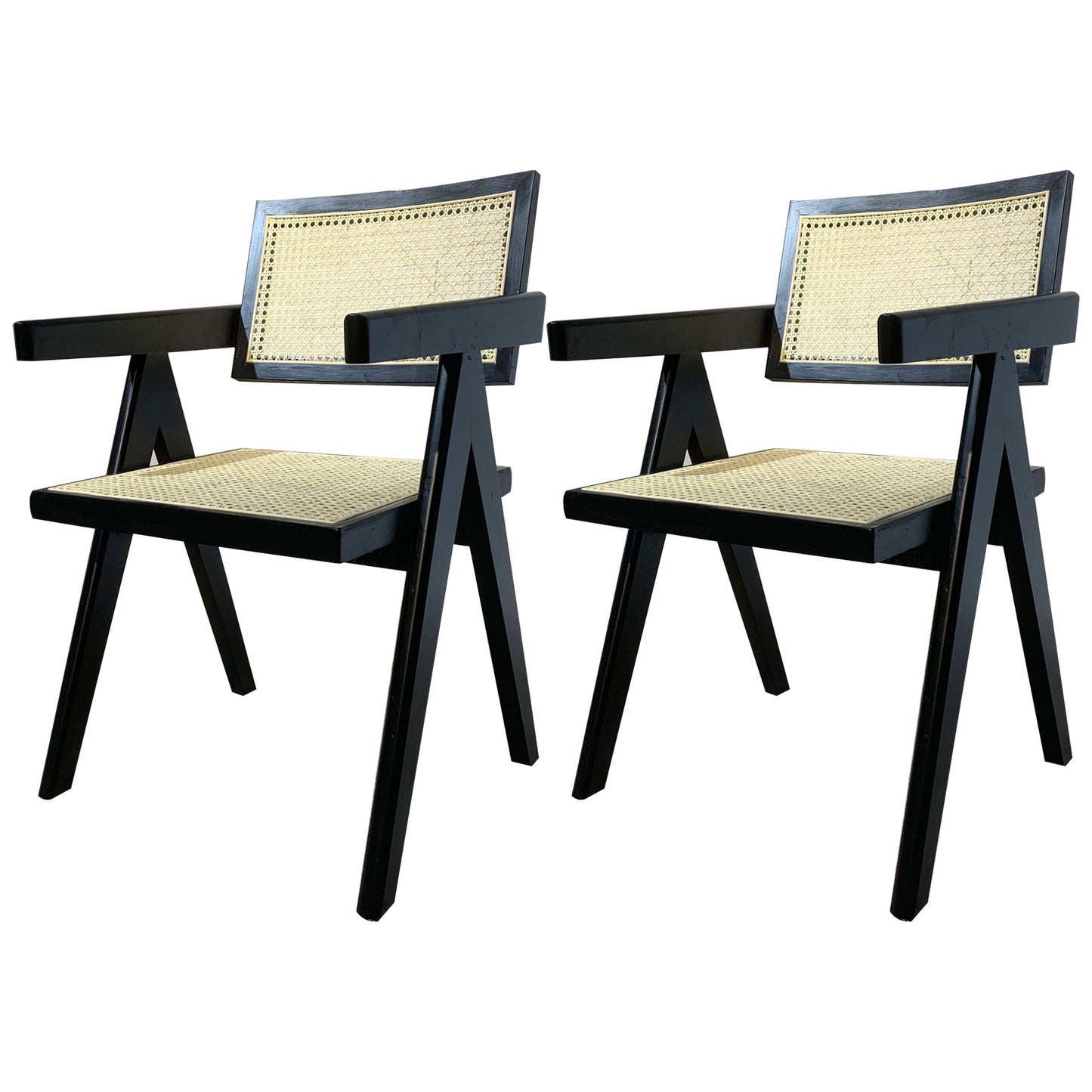 Wood Contemporary Kitchen Arm Chair Open Back Dining Chair for Patio Black-Wood 2 Piece Set Clearhalo ' kitchen&dining_furn' 'Dining Chairs' 'Dining Tables & Seating' 'dining_chair' 'furn' 'furn_dining_chair' 'Furniture' 'furniture_dining_chair' 'Kitchen & Dining Furniture' 'kitchen' 4399729