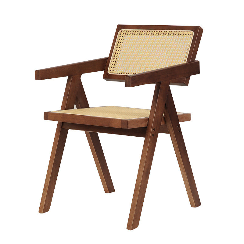 Wood Contemporary Kitchen Arm Chair Open Back Dining Chair for Patio Walnut 1 Piece Clearhalo ' kitchen&dining_furn' 'Dining Chairs' 'Dining Tables & Seating' 'dining_chair' 'furn' 'furn_dining_chair' 'Furniture' 'furniture_dining_chair' 'Kitchen & Dining Furniture' 'kitchen' 4399739