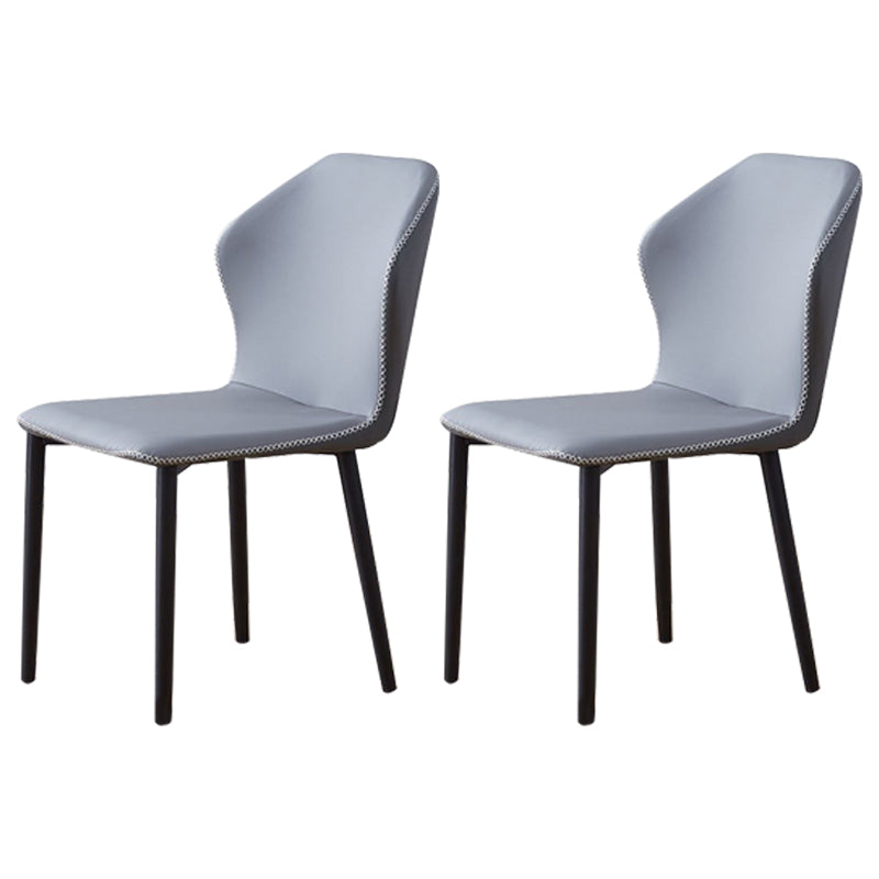 Contemporary Side Chair Metal Wingback Indoor-Outdoor Chairs Grey 2 Piece Set Clearhalo ' kitchen&dining_furn' 'Dining Chairs' 'Dining Tables & Seating' 'dining_chair' 'furn' 'furn_dining_chair' 'Furniture' 'furniture_dining_chair' 'Kitchen & Dining Furniture' 'kitchen' 4399745