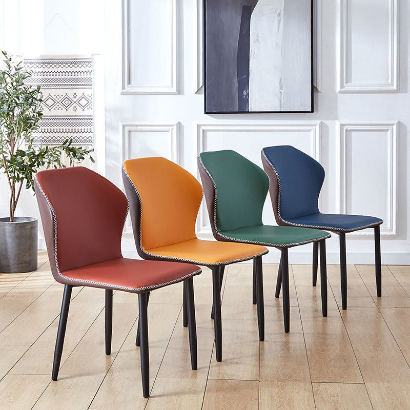 Contemporary Side Chair Metal Wingback Indoor-Outdoor Chairs Clearhalo ' kitchen&dining_furn' 'Dining Chairs' 'Dining Tables & Seating' 'dining_chair' 'furn' 'furn_dining_chair' 'Furniture' 'furniture_dining_chair' 'Kitchen & Dining Furniture' 'kitchen' 4399746