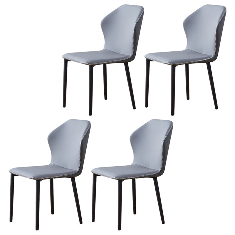 Contemporary Side Chair Metal Wingback Indoor-Outdoor Chairs Grey 4 Piece Set Clearhalo ' kitchen&dining_furn' 'Dining Chairs' 'Dining Tables & Seating' 'dining_chair' 'furn' 'furn_dining_chair' 'Furniture' 'furniture_dining_chair' 'Kitchen & Dining Furniture' 'kitchen' 4399747