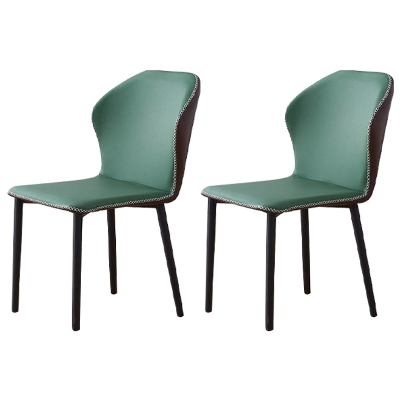 Contemporary Side Chair Metal Wingback Indoor-Outdoor Chairs Green 2 Piece Set Clearhalo ' kitchen&dining_furn' 'Dining Chairs' 'Dining Tables & Seating' 'dining_chair' 'furn' 'furn_dining_chair' 'Furniture' 'furniture_dining_chair' 'Kitchen & Dining Furniture' 'kitchen' 4399749