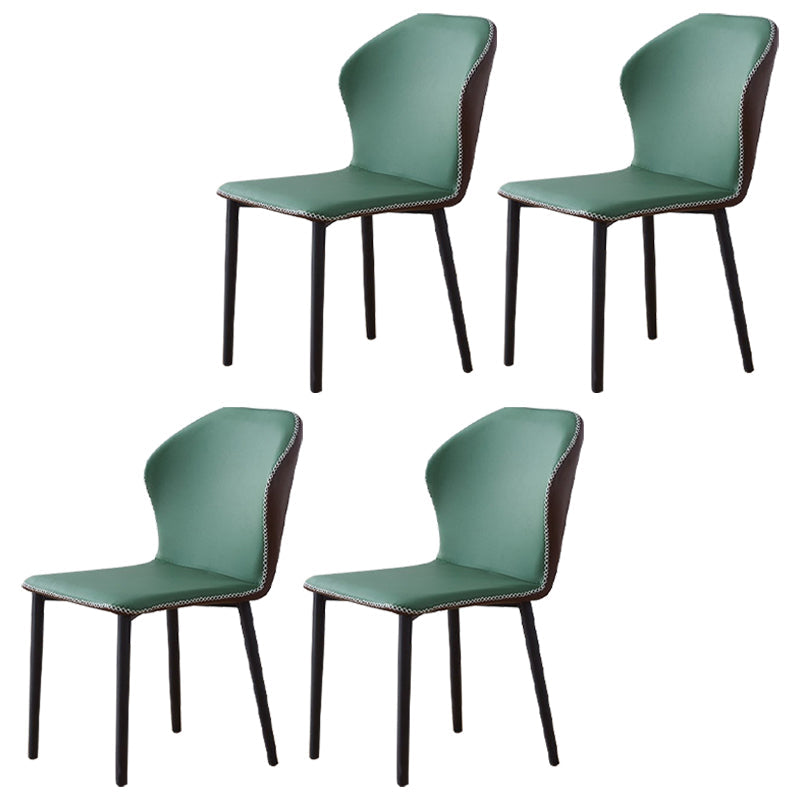 Contemporary Side Chair Metal Wingback Indoor-Outdoor Chairs Green 4 Piece Set Clearhalo ' kitchen&dining_furn' 'Dining Chairs' 'Dining Tables & Seating' 'dining_chair' 'furn' 'furn_dining_chair' 'Furniture' 'furniture_dining_chair' 'Kitchen & Dining Furniture' 'kitchen' 4399750
