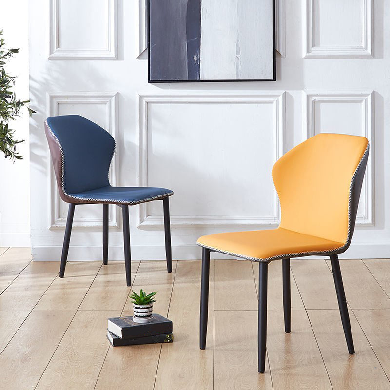 Contemporary Side Chair Metal Wingback Indoor-Outdoor Chairs Clearhalo ' kitchen&dining_furn' 'Dining Chairs' 'Dining Tables & Seating' 'dining_chair' 'furn' 'furn_dining_chair' 'Furniture' 'furniture_dining_chair' 'Kitchen & Dining Furniture' 'kitchen' 4399751