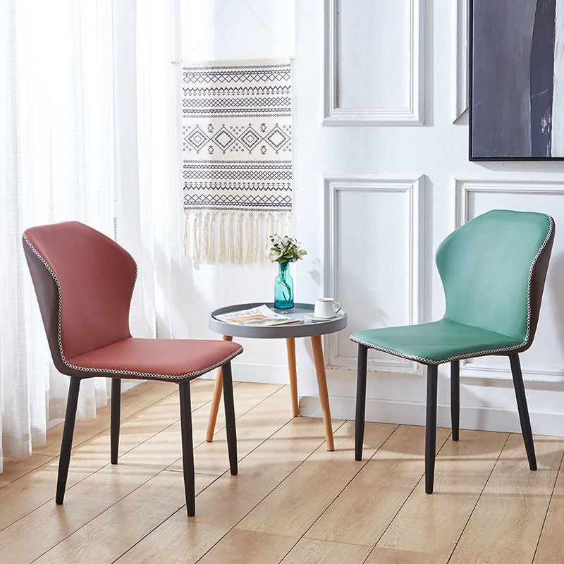 Contemporary Side Chair Metal Wingback Indoor-Outdoor Chairs Clearhalo ' kitchen&dining_furn' 'Dining Chairs' 'Dining Tables & Seating' 'dining_chair' 'furn' 'furn_dining_chair' 'Furniture' 'furniture_dining_chair' 'Kitchen & Dining Furniture' 'kitchen' 4399761