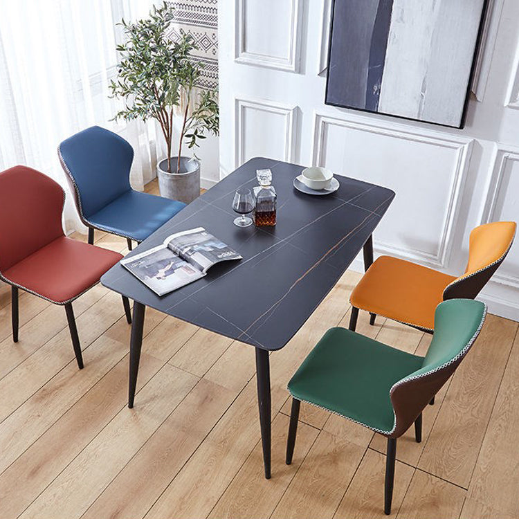 Contemporary Side Chair Metal Wingback Indoor-Outdoor Chairs Clearhalo ' kitchen&dining_furn' 'Dining Chairs' 'Dining Tables & Seating' 'dining_chair' 'furn' 'furn_dining_chair' 'Furniture' 'furniture_dining_chair' 'Kitchen & Dining Furniture' 'kitchen' 4399764