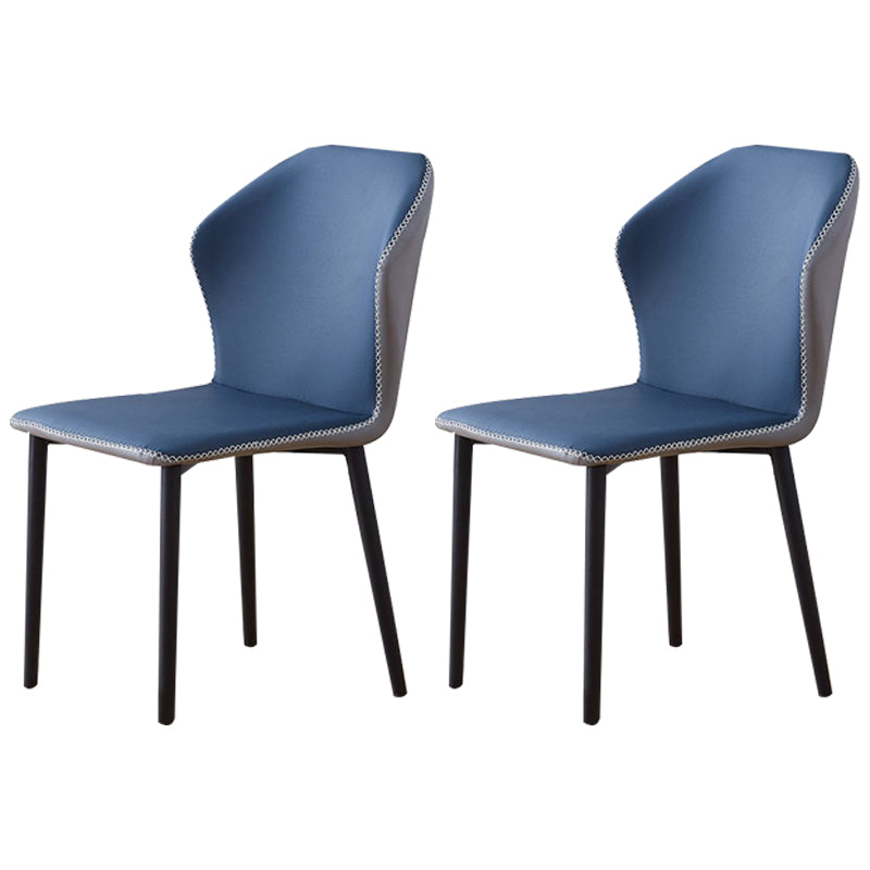 Contemporary Side Chair Metal Wingback Indoor-Outdoor Chairs Blue-Gray 2 Piece Set Clearhalo ' kitchen&dining_furn' 'Dining Chairs' 'Dining Tables & Seating' 'dining_chair' 'furn' 'furn_dining_chair' 'Furniture' 'furniture_dining_chair' 'Kitchen & Dining Furniture' 'kitchen' 4399765