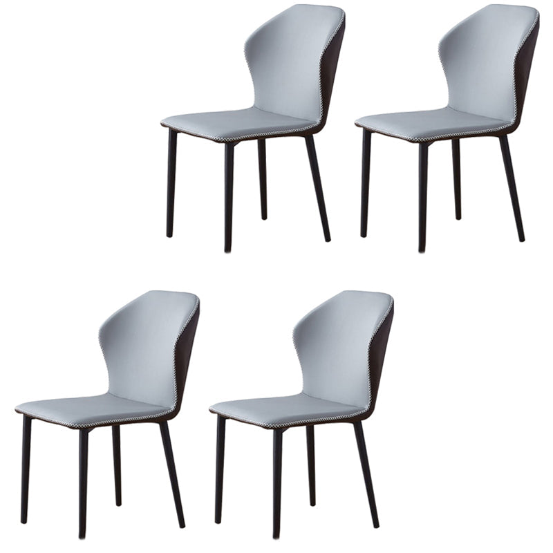 Contemporary Side Chair Metal Wingback Indoor-Outdoor Chairs Gray Coffee 4 Piece Set Clearhalo ' kitchen&dining_furn' 'Dining Chairs' 'Dining Tables & Seating' 'dining_chair' 'furn' 'furn_dining_chair' 'Furniture' 'furniture_dining_chair' 'Kitchen & Dining Furniture' 'kitchen' 4399768