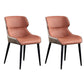 Modern Metal Dining Accent Chair Upholstered Parsons Chair with Black Legs Orange 2 Piece Set Clearhalo ' kitchen&dining_furn' 'Dining Chairs' 'Dining Tables & Seating' 'dining_chair' 'furn' 'furn_dining_chair' 'Furniture' 'furniture_dining_chair' 'Kitchen & Dining Furniture' 'kitchen' 4399774