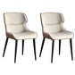 Modern Metal Dining Accent Chair Upholstered Parsons Chair with Black Legs Gray-White 2 Piece Set Clearhalo ' kitchen&dining_furn' 'Dining Chairs' 'Dining Tables & Seating' 'dining_chair' 'furn' 'furn_dining_chair' 'Furniture' 'furniture_dining_chair' 'Kitchen & Dining Furniture' 'kitchen' 4399780