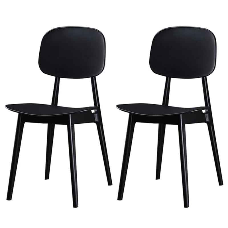 Modern Indoor-Outdoor Dining Chair Open Back Plastic Side Chair Black Set of 2 Clearhalo ' kitchen&dining_furn' 'Dining Chairs' 'Dining Tables & Seating' 'dining_chair' 'Furniture' 'furniture_dining_chair' 'Kitchen & Dining Furniture' 'kitchen' 4399790