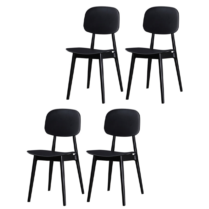 Modern Indoor-Outdoor Dining Chair Open Back Plastic Side Chair Black Set of 4 Clearhalo ' kitchen&dining_furn' 'Dining Chairs' 'Dining Tables & Seating' 'dining_chair' 'Furniture' 'furniture_dining_chair' 'Kitchen & Dining Furniture' 'kitchen' 4399793