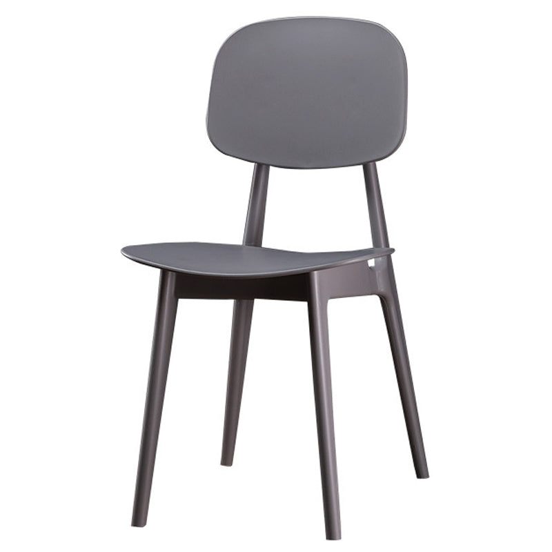 Modern Indoor-Outdoor Dining Chair Open Back Plastic Side Chair Grey 1 Piece Clearhalo ' kitchen&dining_furn' 'Dining Chairs' 'Dining Tables & Seating' 'dining_chair' 'Furniture' 'furniture_dining_chair' 'Kitchen & Dining Furniture' 'kitchen' 4399794