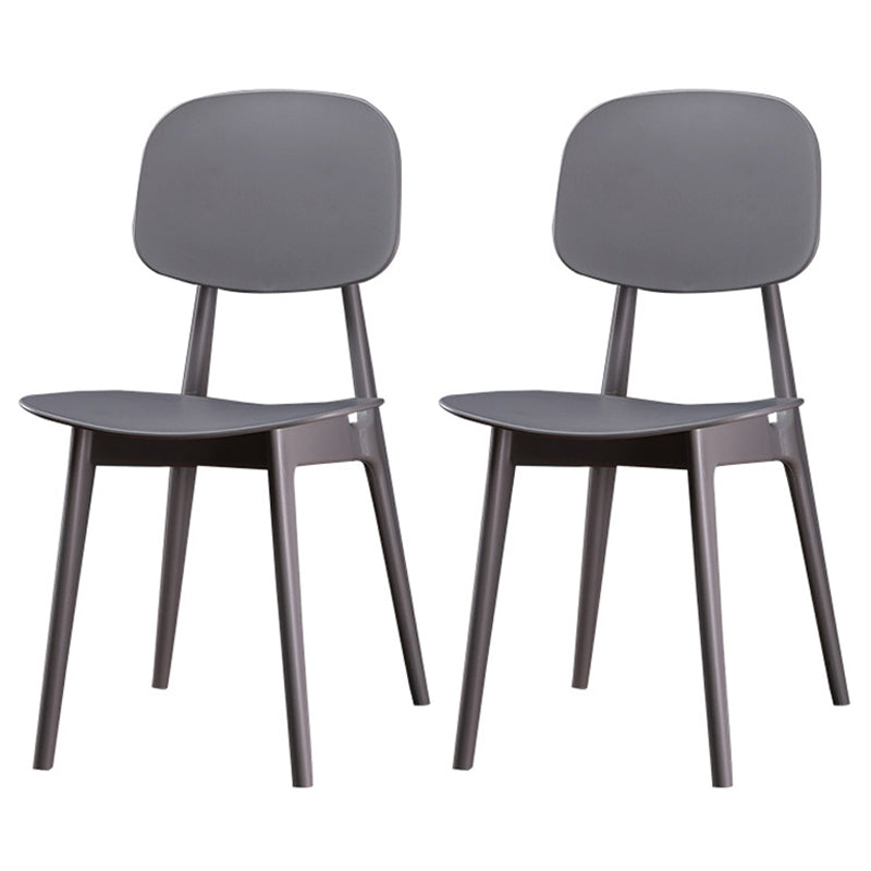 Modern Indoor-Outdoor Dining Chair Open Back Plastic Side Chair Grey Set of 2 Clearhalo ' kitchen&dining_furn' 'Dining Chairs' 'Dining Tables & Seating' 'dining_chair' 'Furniture' 'furniture_dining_chair' 'Kitchen & Dining Furniture' 'kitchen' 4399797