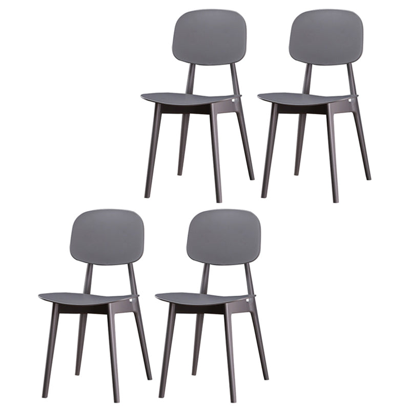 Modern Indoor-Outdoor Dining Chair Open Back Plastic Side Chair Grey Set of 4 Clearhalo ' kitchen&dining_furn' 'Dining Chairs' 'Dining Tables & Seating' 'dining_chair' 'Furniture' 'furniture_dining_chair' 'Kitchen & Dining Furniture' 'kitchen' 4399799
