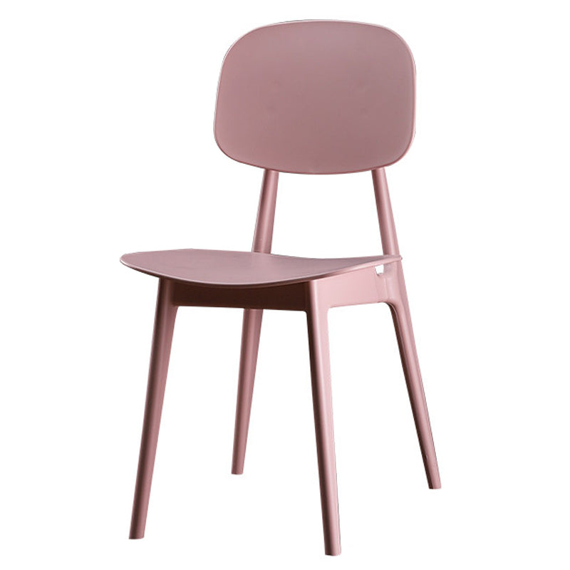 Modern Indoor-Outdoor Dining Chair Open Back Plastic Side Chair Pink 1 Piece Clearhalo ' kitchen&dining_furn' 'Dining Chairs' 'Dining Tables & Seating' 'dining_chair' 'Furniture' 'furniture_dining_chair' 'Kitchen & Dining Furniture' 'kitchen' 4399806