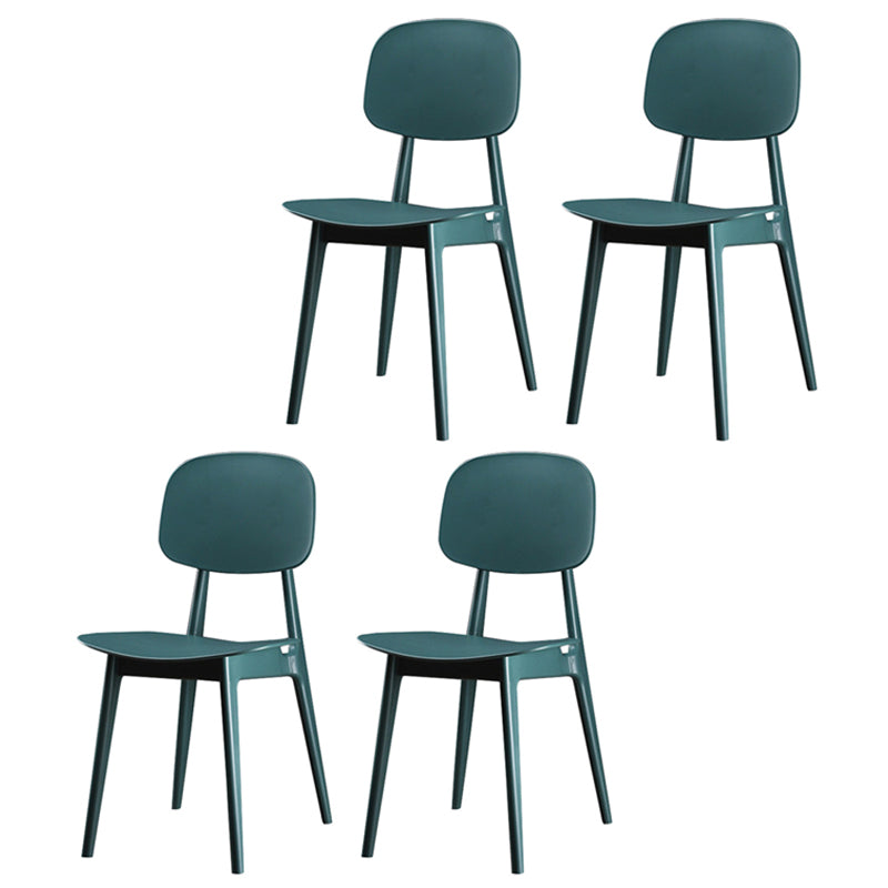 Modern Indoor-Outdoor Dining Chair Open Back Plastic Side Chair Green Set of 4 Clearhalo ' kitchen&dining_furn' 'Dining Chairs' 'Dining Tables & Seating' 'dining_chair' 'Furniture' 'furniture_dining_chair' 'Kitchen & Dining Furniture' 'kitchen' 4399817