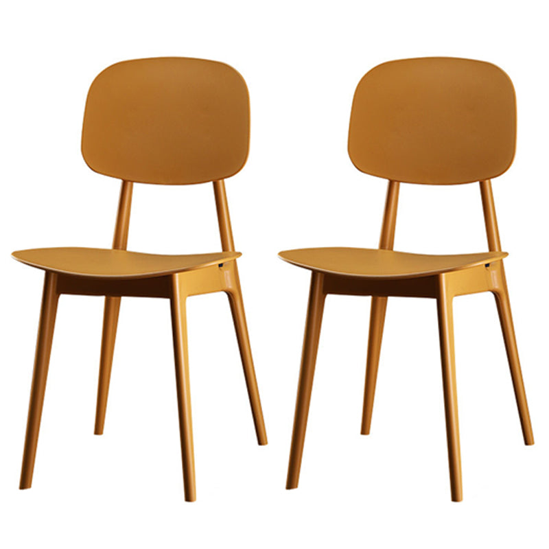 Modern Indoor-Outdoor Dining Chair Open Back Plastic Side Chair Ginger Set of 2 Clearhalo ' kitchen&dining_furn' 'Dining Chairs' 'Dining Tables & Seating' 'dining_chair' 'Furniture' 'furniture_dining_chair' 'Kitchen & Dining Furniture' 'kitchen' 4399819