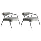 Metal Contemporary Indoor Arm Chair Matte Fabric Open Back Chair Grey 2 Piece Set Clearhalo ' kitchen&dining_furn' 'Dining Chairs' 'Dining Tables & Seating' 'dining_chair' 'furn' 'furn_dining_chair' 'Furniture' 'furniture_dining_chair' 'Kitchen & Dining Furniture' 'kitchen' 4399824