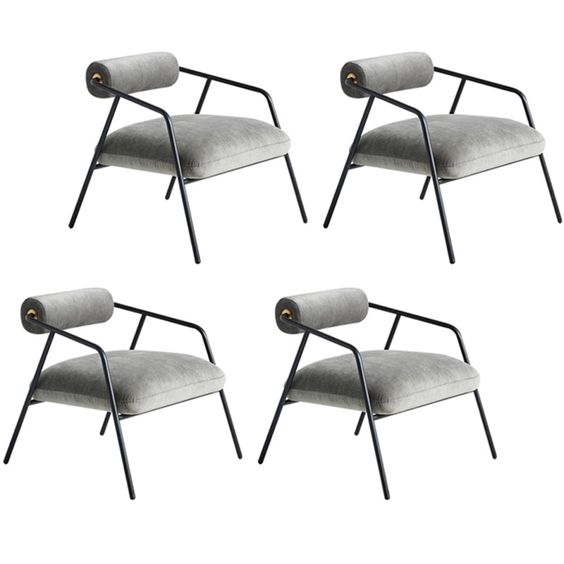 Metal Contemporary Indoor Arm Chair Matte Fabric Open Back Chair Grey 4 Piece Set Clearhalo ' kitchen&dining_furn' 'Dining Chairs' 'Dining Tables & Seating' 'dining_chair' 'furn' 'furn_dining_chair' 'Furniture' 'furniture_dining_chair' 'Kitchen & Dining Furniture' 'kitchen' 4399826