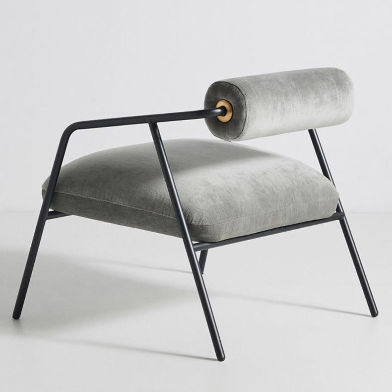 Metal Contemporary Indoor Arm Chair Matte Fabric Open Back Chair Clearhalo ' kitchen&dining_furn' 'Dining Chairs' 'Dining Tables & Seating' 'dining_chair' 'furn' 'furn_dining_chair' 'Furniture' 'furniture_dining_chair' 'Kitchen & Dining Furniture' 'kitchen' 4399827