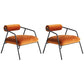 Metal Contemporary Indoor Arm Chair Matte Fabric Open Back Chair Orange 2 Piece Set Clearhalo ' kitchen&dining_furn' 'Dining Chairs' 'Dining Tables & Seating' 'dining_chair' 'furn' 'furn_dining_chair' 'Furniture' 'furniture_dining_chair' 'Kitchen & Dining Furniture' 'kitchen' 4399830