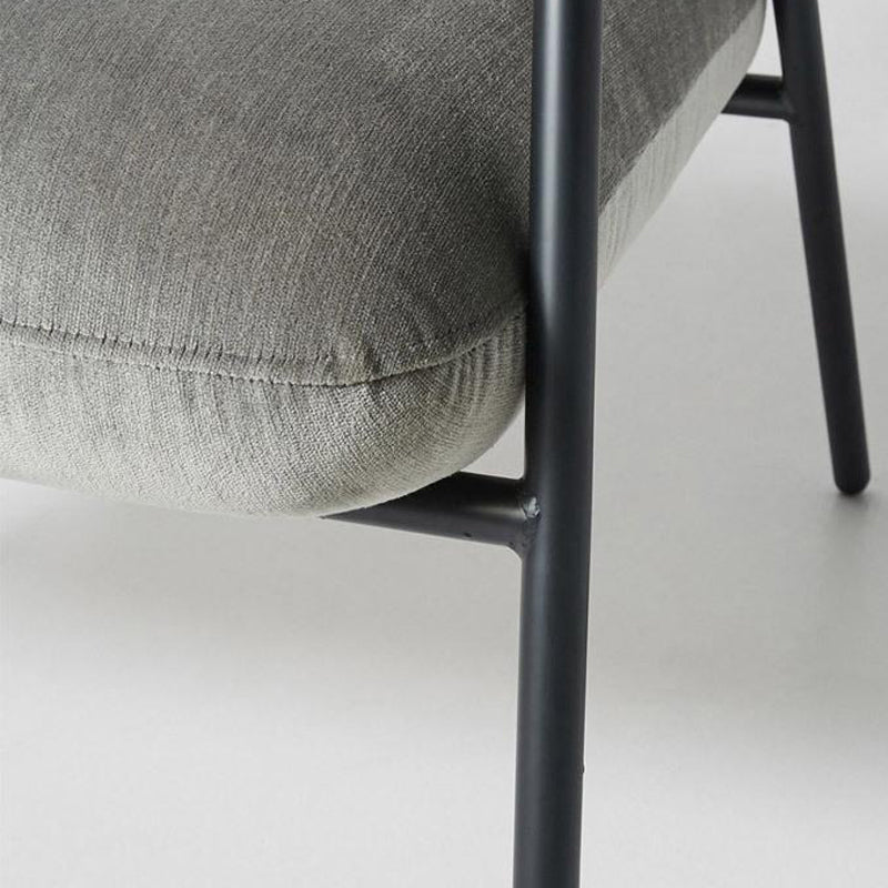 Metal Contemporary Indoor Arm Chair Matte Fabric Open Back Chair Clearhalo ' kitchen&dining_furn' 'Dining Chairs' 'Dining Tables & Seating' 'dining_chair' 'furn' 'furn_dining_chair' 'Furniture' 'furniture_dining_chair' 'Kitchen & Dining Furniture' 'kitchen' 4399832