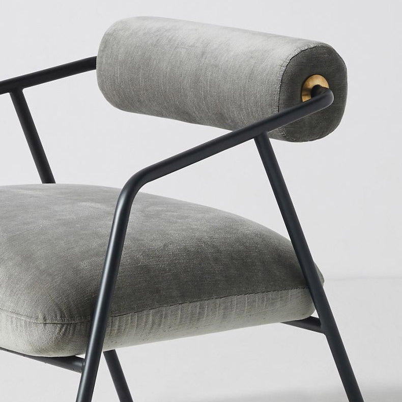 Metal Contemporary Indoor Arm Chair Matte Fabric Open Back Chair Clearhalo ' kitchen&dining_furn' 'Dining Chairs' 'Dining Tables & Seating' 'dining_chair' 'furn' 'furn_dining_chair' 'Furniture' 'furniture_dining_chair' 'Kitchen & Dining Furniture' 'kitchen' 4399835