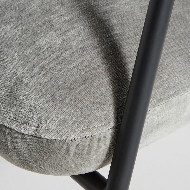 Metal Contemporary Indoor Arm Chair Matte Fabric Open Back Chair Clearhalo ' kitchen&dining_furn' 'Dining Chairs' 'Dining Tables & Seating' 'dining_chair' 'furn' 'furn_dining_chair' 'Furniture' 'furniture_dining_chair' 'Kitchen & Dining Furniture' 'kitchen' 4399837