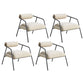 Metal Contemporary Indoor Arm Chair Matte Fabric Open Back Chair Off-White 4 Piece Set Clearhalo ' kitchen&dining_furn' 'Dining Chairs' 'Dining Tables & Seating' 'dining_chair' 'furn' 'furn_dining_chair' 'Furniture' 'furniture_dining_chair' 'Kitchen & Dining Furniture' 'kitchen' 4399838